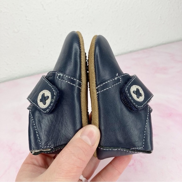Livie and Luca baby shoes Benny blue leather crib soft split sole size 0-6 month - Picture 6 of 9